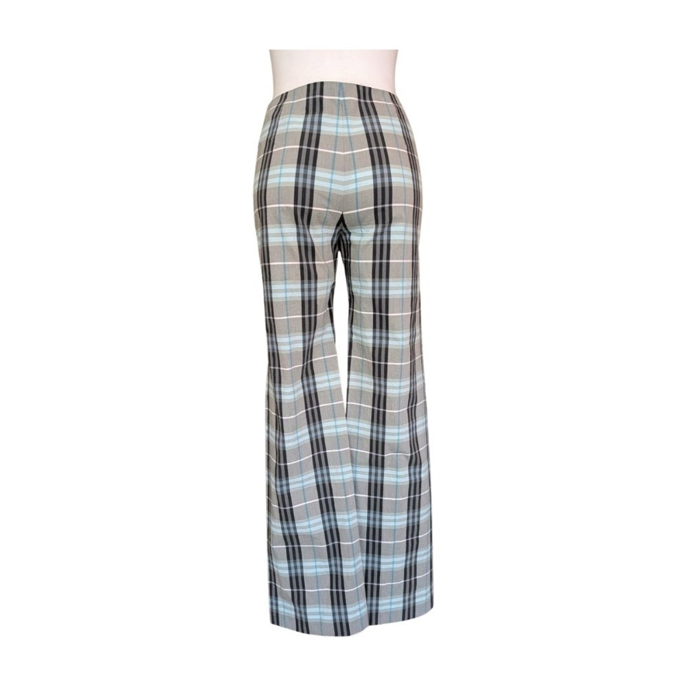 Burberry London Blue/Gray/Black Nova Check‎ Plaid Cotton Pants Size 6 - Picture 6 of 13